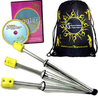 3x PULSAR Fire Juggling Torches Pro juggling Fire Torch Set of 3 +DVD + Bag