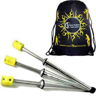 3x PULSAR Fire Juggling Torches Pro juggling Fire Torch Set of 3 + Bag