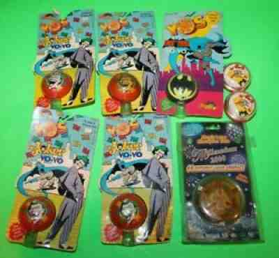 Lot Of 8 New Vintage Yoyo Lot JOKER BATMAN MICKEY MOUSE