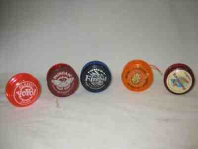 Lot of 5 vintage Yo-Yos Duncan Yomega Spitfire Etc