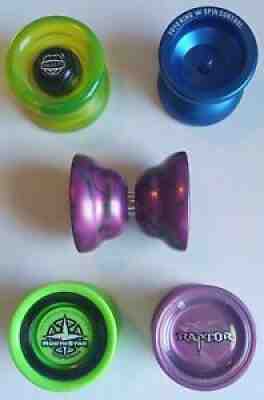 LOT OF 5 Ball Bearing YoYos. Duncan Raptor Yoyo Factory Velocity Northstar More