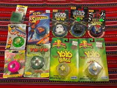 Lot Of 10 New Yo-yos, MOC - Duncan, Batman, Star Wars, Power Rangers, Superman