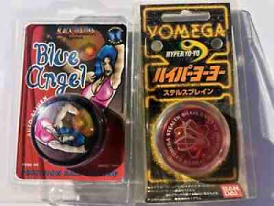 YOMEGA STEALTH BRAIN HYPER AND BLACK MAMBA BLUE ANGEL YO-YO - Â BANDAI 1998 RARE