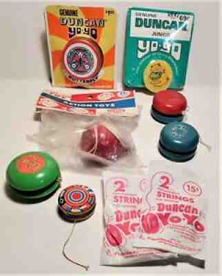 VINTVINTAGE DUNCAN, Yo Yo's, Fli-Back Yo-Yo's, Metal Yo-Yo, & 1959 Top, NOS