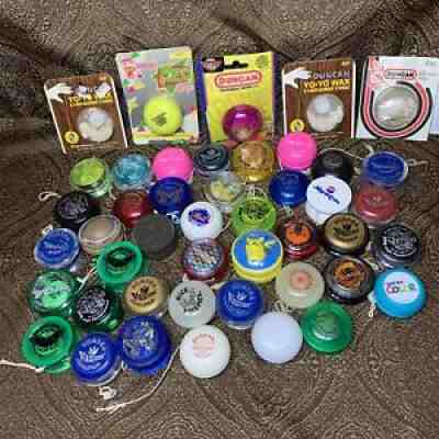 Lot of 42 Vintage Yo-Yo's Duncan Yomega Firestorm Imperial Made in USA Wax Rare!