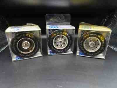 SET OF 3 VINTAGE DUNCAN WHEELS LONG SPIN YO-YO SILVER RIM VARIATIONS NOS 1978