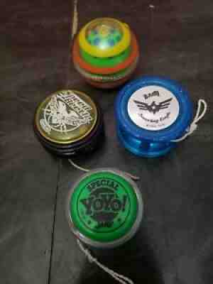 4 x Lot of Vintage Toy Yo-Yo's Speed Beetle Duncan Bam Soaring Eagle Jarv Yo Yo