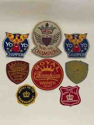 Vintage 1940's ROYAL YO-YO Champion, Winner & Tournament Award Patch Lot 8