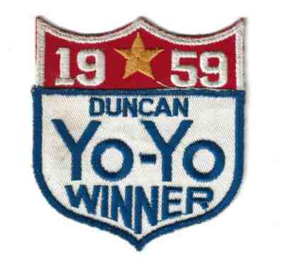 VTG 1959 DUNCAN YO-YO YOYO CHAMPION Embroidered Cloth Patch - very good