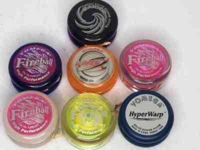 Vintage Yomega Yoyo's Lot of 7 Assorted HyperWarp Raider All Star Ultra Fireball