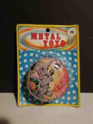 New in package Rare Vintage Tin circus Elephant Yoyo 39 cent hong kong