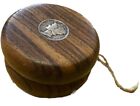 Rare Wooden Monarch Wood YO YO 1940 Ten Cent Dime Inlaid Handmade White Oak