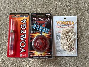 NEW 1998 FACTORY SEALED RED YOMEGA SABER RAIDER +5 YO-YO STRINGS+ BRAIN LUBE PEN