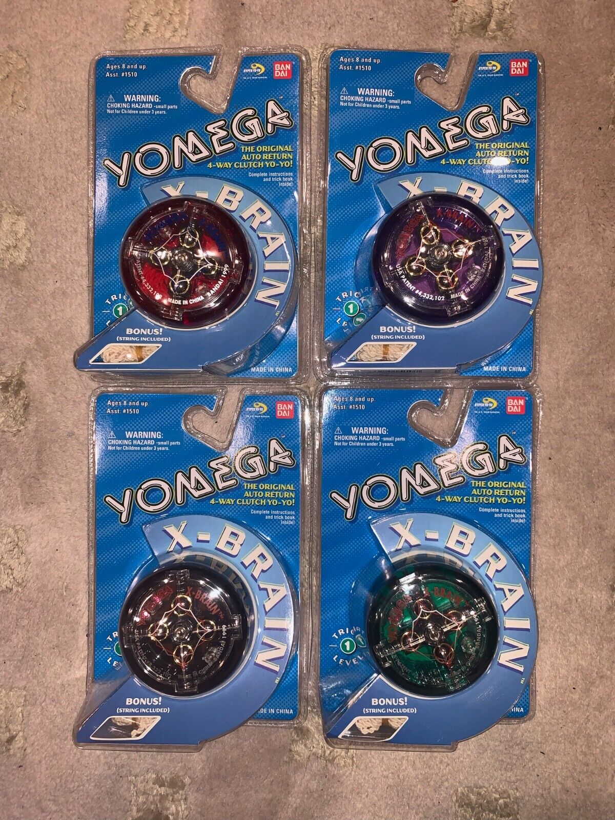 Yomega X-Brain YoYo By Bandai - 1999 - 4 PACK