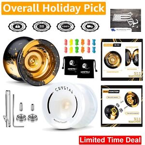 Professional Yoyo Set - N11 Golden and K2 White - Bearings Kit + Bags + Strings