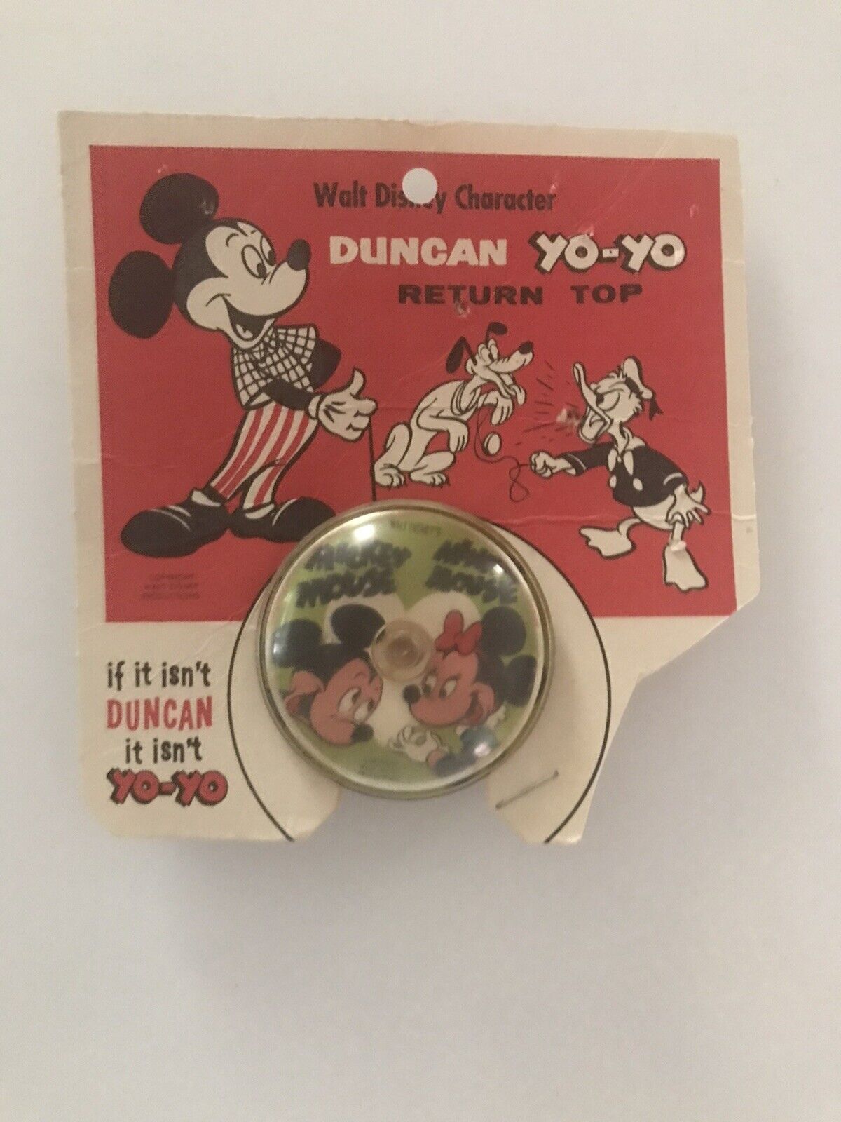 VINTAGE DISNEY MICKEY MOUSE & MINNIE MOUSE YO-YO BY DUNCAN         USED
