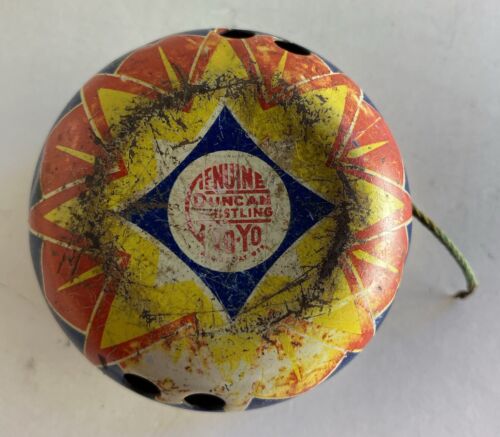 Very Rare Genuine Duncan Tin Whistling Yo Yo For Repairs Poor Condition