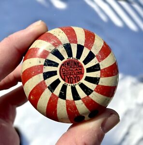 Duncan Hypno Stripe Tin Whistler 1930s RARE Yo-Yo