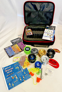 LOT OF SEVEN MIXED YOYO AND DUNCAN KENDAMA CARRY CASE -- USED