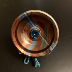 yoyo professional unresponsive Chocolate with Silver & Blue Swirl