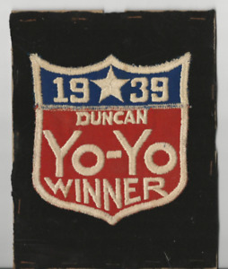 1939 DUNCAN YO-YO WINNER PATCH WON VARSITY THEATER MILWAUKEE WI ROBERT ELLIOTT