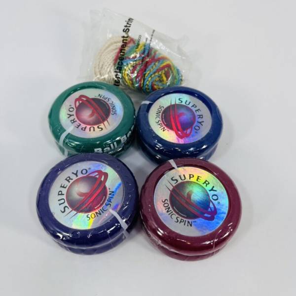 4 X Super Yo SuperYo Sonic Spin Yo-Yo’s - Red Purple Green Blue - Vintage Rare