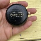 Vintage Wooden Worlds Fair Black Yo-yo Gold Letter Collectible RARE