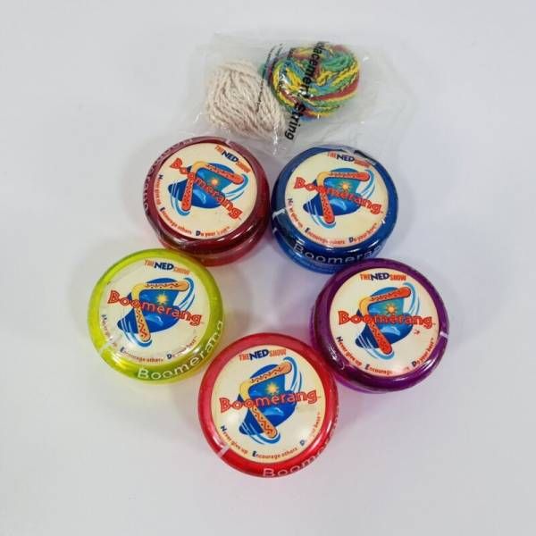 5 X SuperYo Boomerang Ned Show Yo-yo’s  - Red Purple Blue Pink Yellow - Vintage