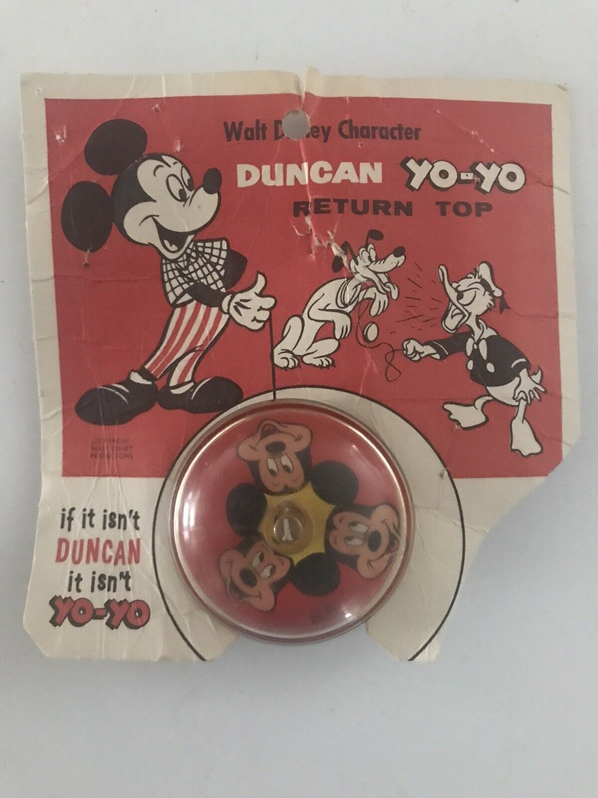 VINTAGE DUNCAN MICKEY MOUSE 3 FACES YO-YO        USED