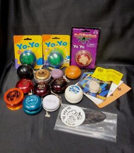 Vintage 80s 90s Yo Yo Lot Of 14 Duncan Yomega Kitty Clover WIND Wizards Assorted