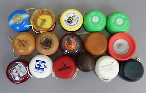 16 Vintage Yo-yo Lot yoyo Duncan Pro Turbo Bumble Bee Advertising Wood Coca Cola