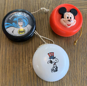 Lot Of 3 Yo-Yo’s Includes Duncan Rare Pro Batman Super Hero Magic & Snoopy