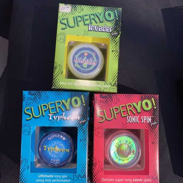 SuperYo! Invader Yo Yo Sonic Spin, Invader, Typhoon NEW IN PACKAGE Lot Of 3