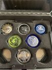 6 Vintage Yomega Bandai & Other YoYo's With Case & Extra Bearings